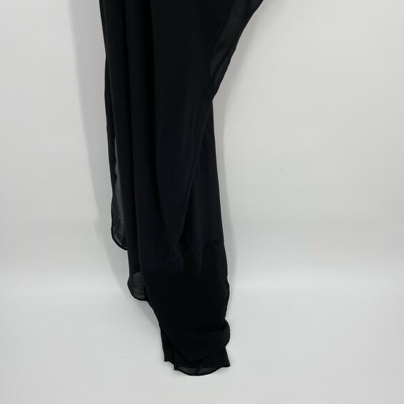 L'Academie by Marianna | NWT Morgane Gown Black Asymmetric One Shoulder Maxi L - Picture 9 of 16